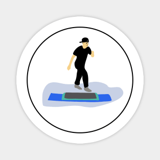 Step aerobics. Sport. Active lifestyle. Interesting design, modern, interesting drawing. Hobby and interest. Concept and idea. Magnet