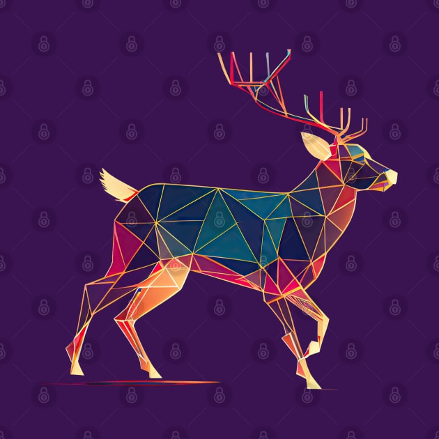 Geometric running deer by etherElric