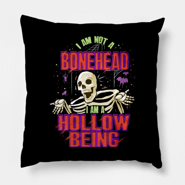 Halloween Not a Bonehead Skeleton Pillow by numpdog