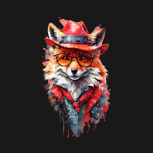 Handsome Fox with Cowboy Hat T-Shirt