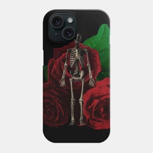 Human anatomy and roses: skeleton Phone Case