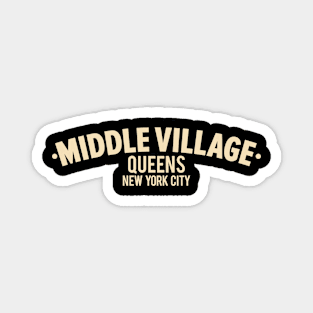 Middle Village Queens Logo - A Minimalist Tribute to Suburban Serenity Magnet