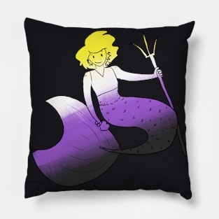 Enby mermaid Pillow