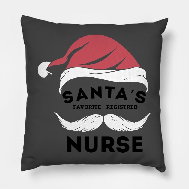 Santa's Favorite Registered Nurse Christmas, Perfect family nurse gift idea Pillow by yassinebd