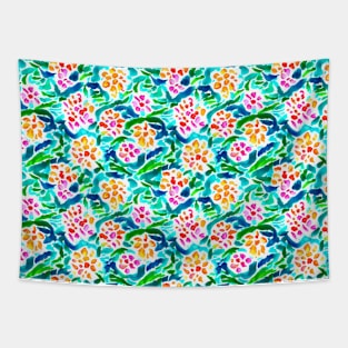 Abstract Watercolor Flowers pattern Tapestry