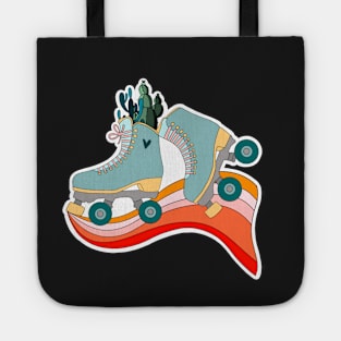 Quad Skate Rainbow with Succulents and Cactus Tote