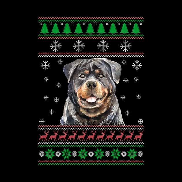 Rottweiler Ugly Christmas Sweater Funny Dog Lover Owner Gifts by nzbworld