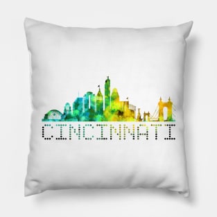 Cincinnati Skyline Yellow Pillow