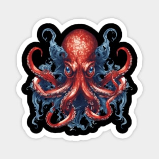 Red and Blue Octopus Magnet