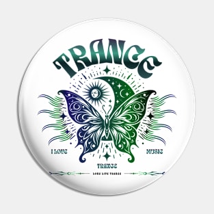 TRANCE  - Butterfly Moon Stars (navy/dark green) Pin