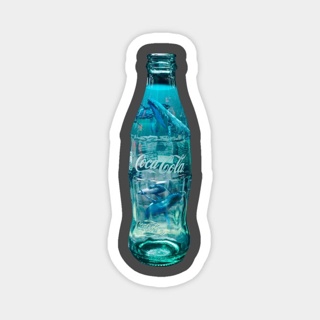 Whale Swimming in a Coke Bottle Magnet by DavidLoblaw