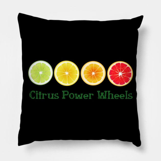 Lime Lemon Orange Vitamin Citrus Wheels of a Power of Juice Health Food choices and living Greenway for your own strong Health benefits and vitality life Pillow by Olloway