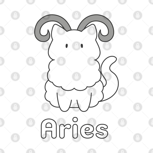 Aries Cat Zodiac Sign with Text by artdorable