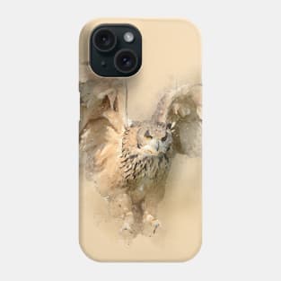 Watercolor Eagle Owl Hunting Phone Case