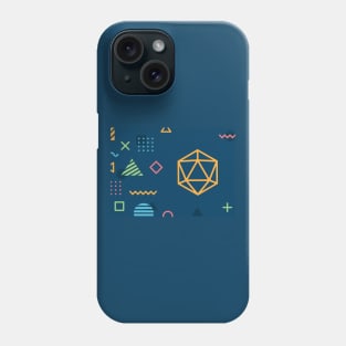 Polyhedral D20 Dice Memphis Design Phone Case