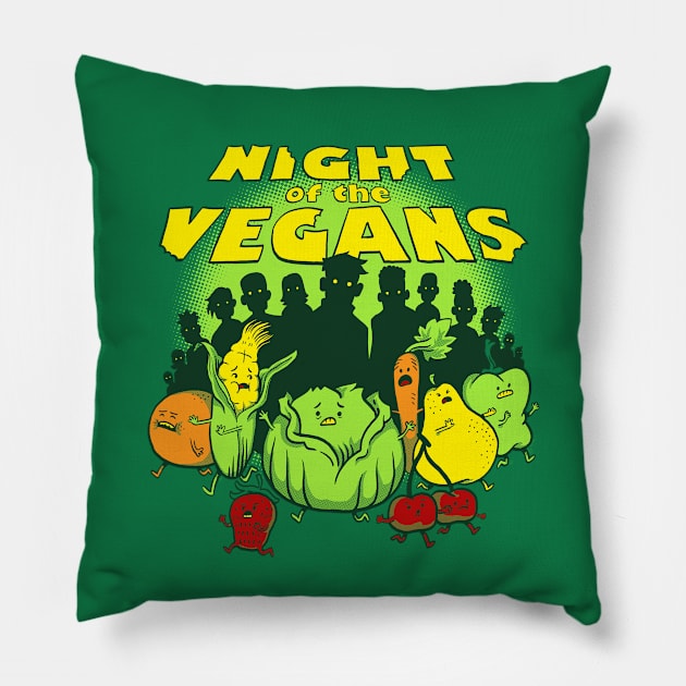 Night of the Vegans Pillow by rebekie.b