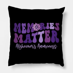 Groovy Alzheimer's Awareness Shirts Memories Matter Gift Pillow