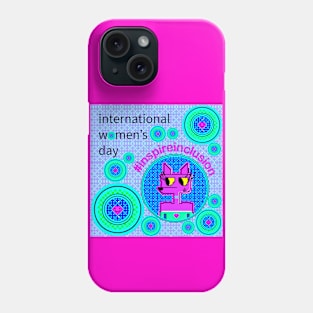 Pixel Pink Heart Dog for International Women’s Day #inspireinclusion Phone Case