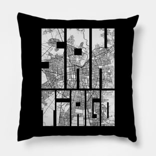 Santiago, Chile City Map Typography - Light Pillow