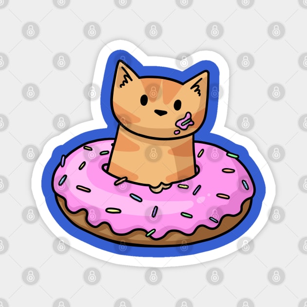 Ginger Cat in Donut Magnet by Doodlecats 