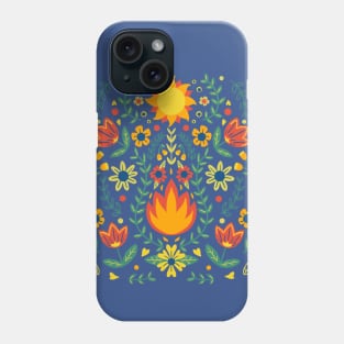 Summer Solstice Folk Art Bonfire Phone Case