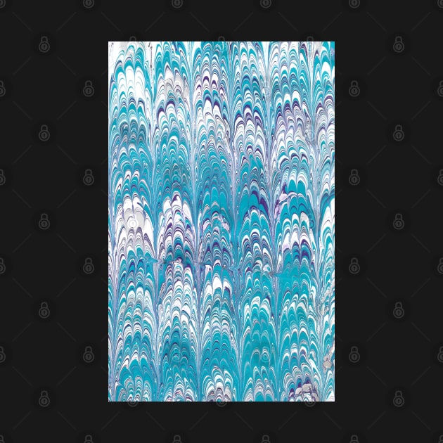 Peacock Pattern Paper Marbling by artdamnit