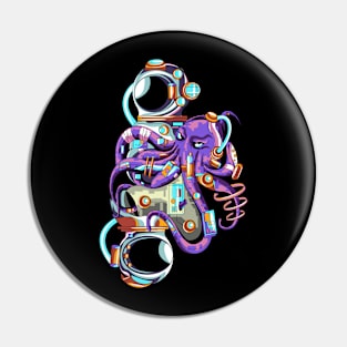 octopus space astronaut Pin