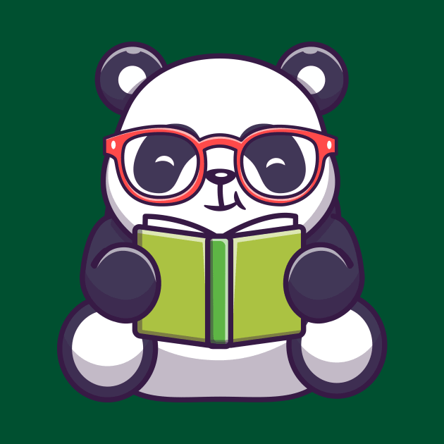 Cute Panda Reading Book Cartoon by Catalyst Labs