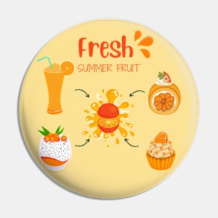 Orange Fresh Summer Fruit Pin