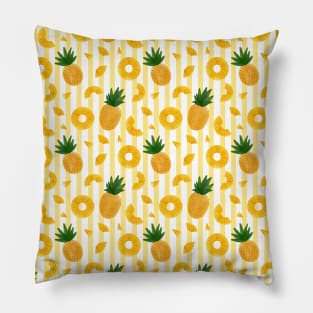 Yellow Pineapple Tropical Summer Pattern Pillow