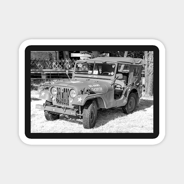 World War 2 military jeep on display Magnet by yackers1