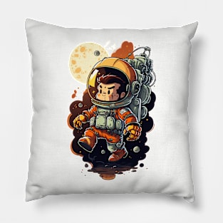 CUTE CHIBI MECH ASTRONAUT IN OUTERSPACE WITH PLANETS Pillow