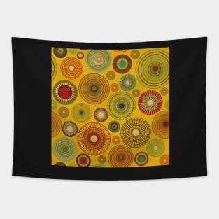 concentric circles yellow Tapestry