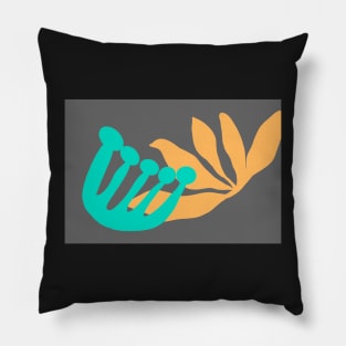 Abstract Art Minimalist Turquoise And Orange Pillow