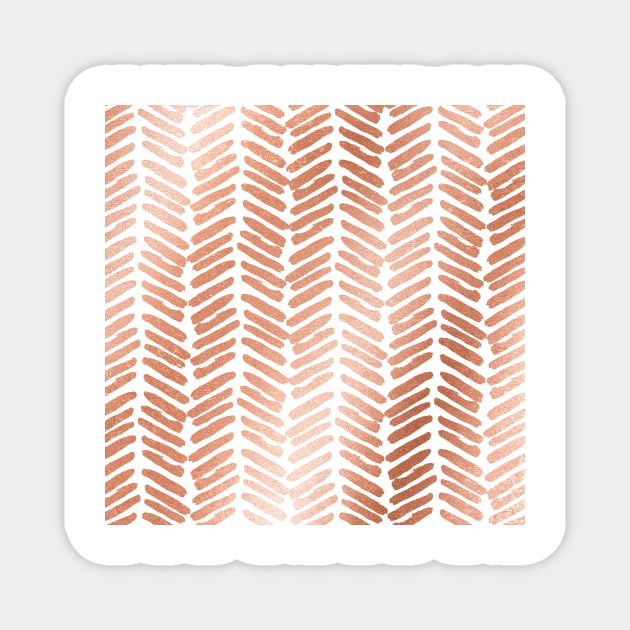 Rose gold chevron Magnet by peggieprints