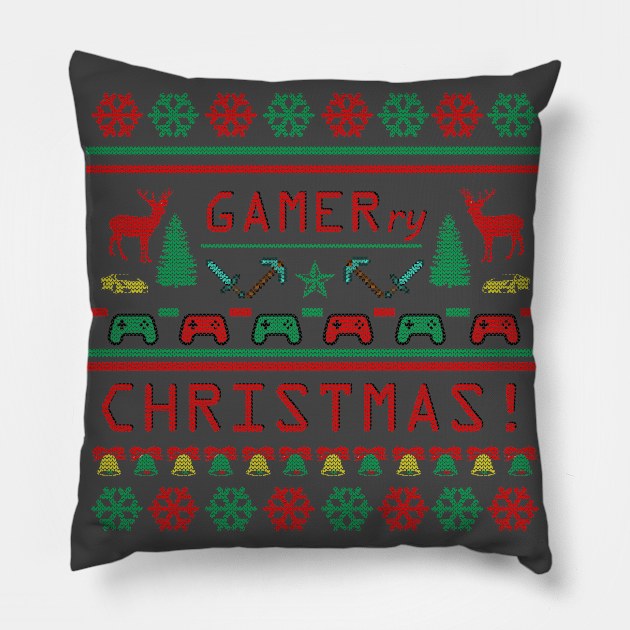 Christmas Ugly Sweater Pillow by euglenii