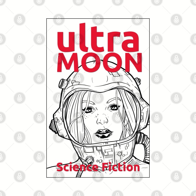 RED ULTRA MOON sci-fi travel to the moon by andres uran