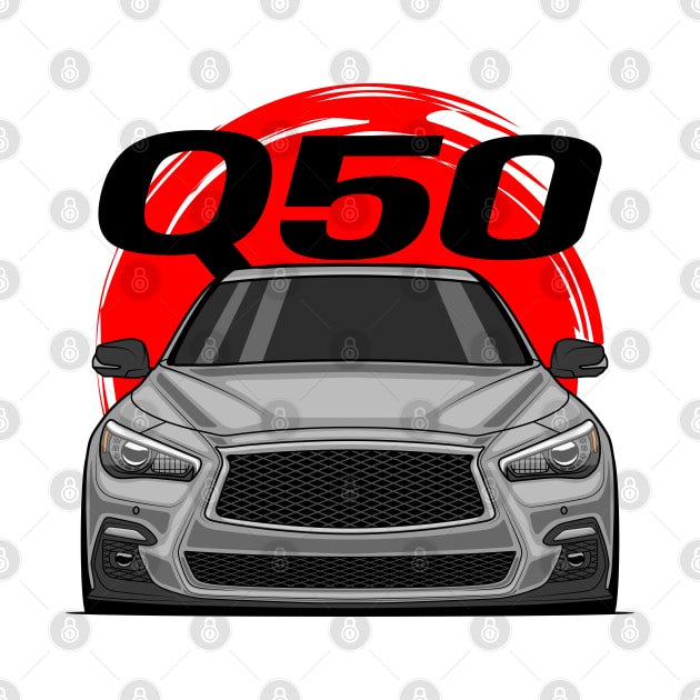 Front Silver Q50 Sedan JDM by GoldenTuners