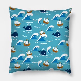 Move with the Sea Waves Pattern T-Shirt Pillow