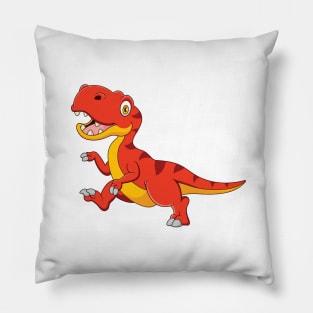 Cute cartoon tyrannosaurus rex walking Pillow