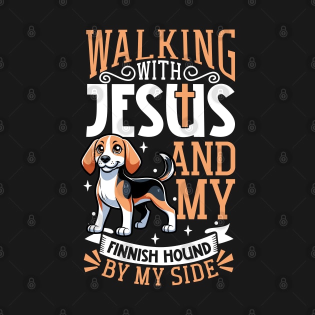 Jesus and dog - Finnish Hound by Modern Medieval Design