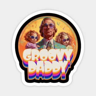 Groovy Daddy and Girls Design Magnet