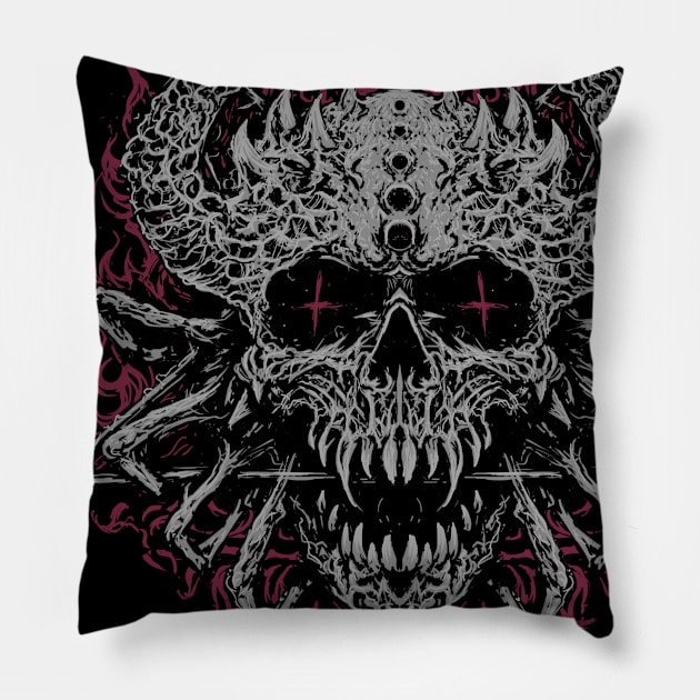 Demon Scull Pillow by Bodya