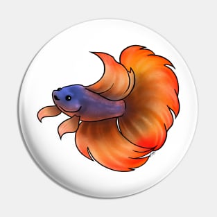 Fish - Betta Fish - Orange Indigo Pin