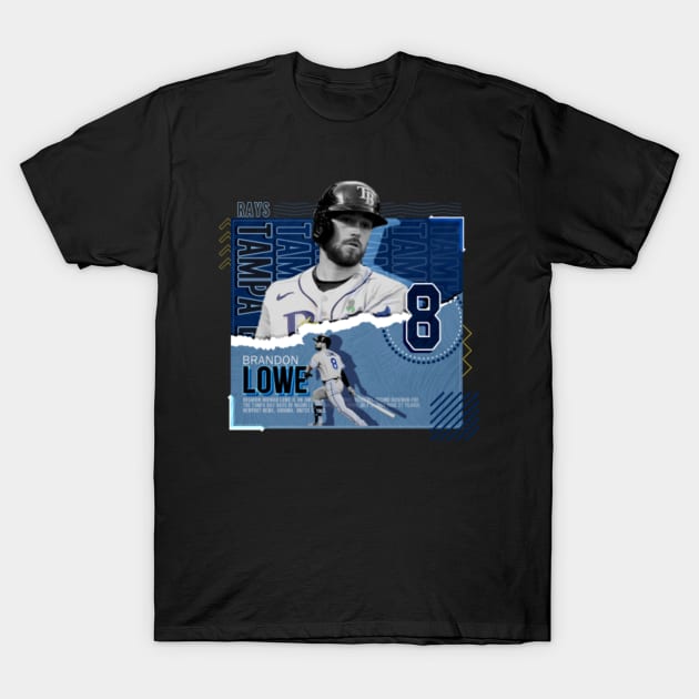 Rinkha Brandon Lowe Baseball Paper Poster Rays T-Shirt