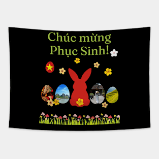 Happy Easter Vietnamese Tapestry