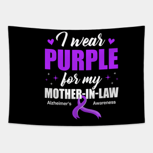 Support I Wear Purple For My Mother-In-Law Alzheimer's Awareness Tapestry