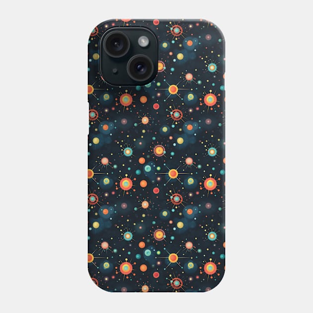 Cartoon Atoms in Space Design Phone Case by RRMStudios