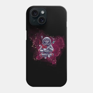 Monkey moon with pink start dust in space Phone Case