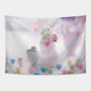 Pastel Easter Bunny Still Life Impressionist Painting Tapestry